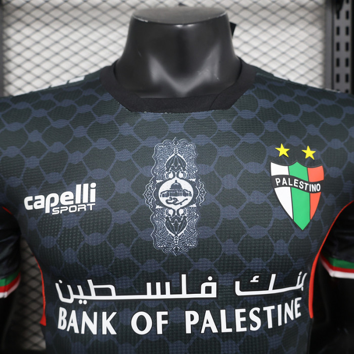Player Version 2024-2025 Club Deportivo Palestino Away Black Soccer Jersey