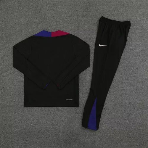 2024 Barcelona Black/Red/Blue Soccer Training Sweater and Pants