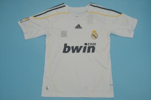 with LFP Patch Retro Jersey 2009-2010 Real Madrid Home Soccer Jersey Vintage Real Football Shirt