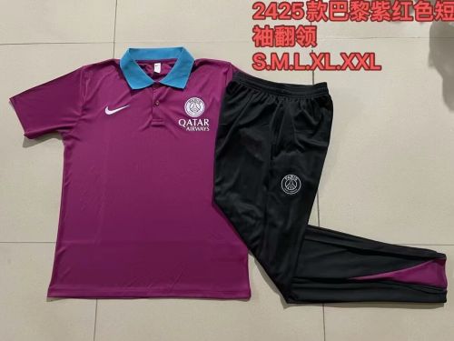 Adult Uniform 2024 PSG Black Soccer Polo and Pants