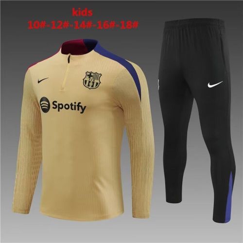 Youth 2024 Barcelona Gold/Red/Blue Soccer Training Sweater and Pants