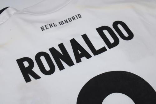 with UCL Patch Retro Jersey 2009-2010 Real Madrid RONALDO 9 Home Soccer Jersey Vintage Real Football Shirt