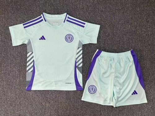 Youth Uniform Kids Kit Scotland 2024 Away Soccer Jersey Shorts Child Football Set