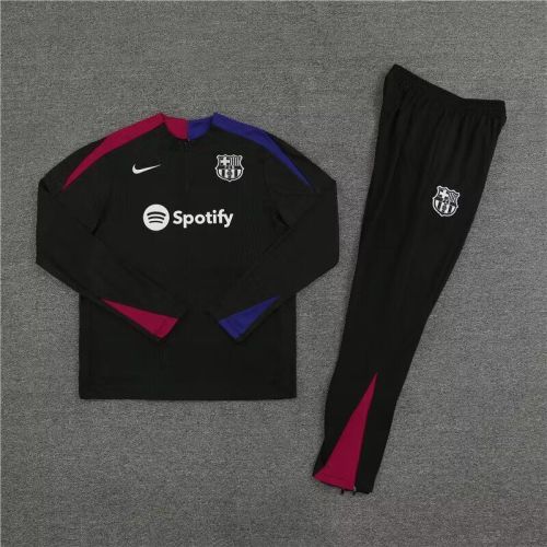 2024 Barcelona Black/Red/Blue Soccer Training Sweater and Pants