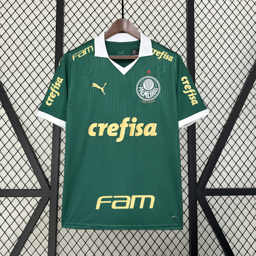 with All Sponor Logos Fan Version 2024-2025 Palmeiras Home Soccer Jersey Football Shirt