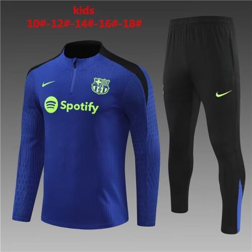 Youth 2024 Barcelona Blue/Black Soccer Training Sweater and Pants