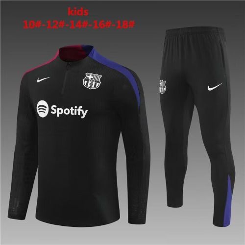 Youth 2024 Barcelona Black/Red/Blue Soccer Training Sweater and Pants