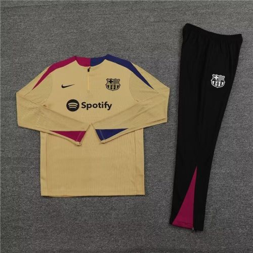 2024 Barcelona Gold/Red/Blue Soccer Training Sweater and Pants