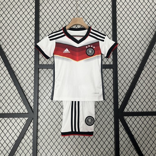 with 4 Stars Retro Youth Uniform 2014 Germany Home Soccer Jersey Shorts Vintage Child Football Kit