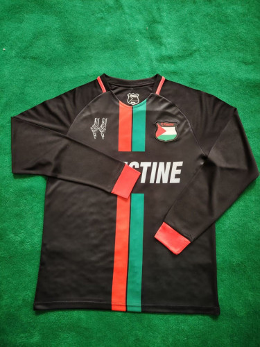 Long Sleeve 2024 Palestine Black Soccer Jersey Football Shirt