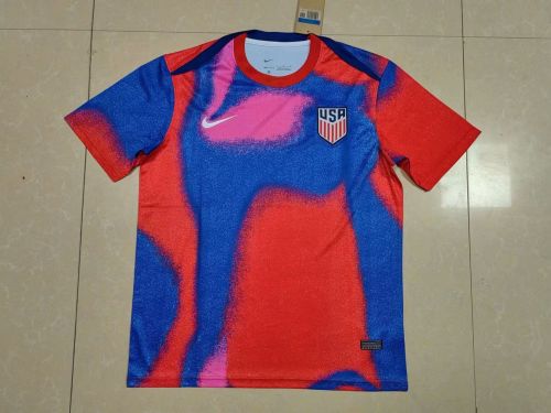 Fan Version 2024 USA Soccer Training Jersey United States Football Pre-match Shirt