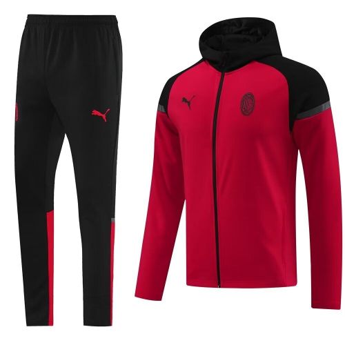 2024-2025 Ac Milan Red/Black Soccer Training Jacket and Pants