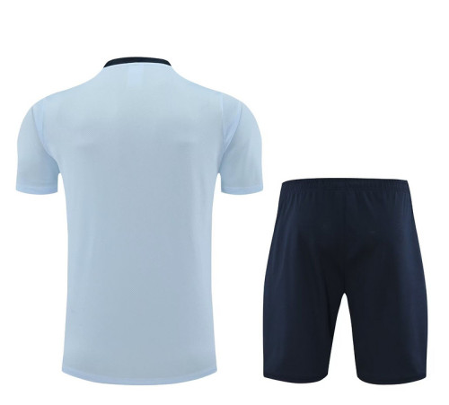 Adult Uniform 2024 France Light Blue Soccer Training Jersey and Shorts Football Kits