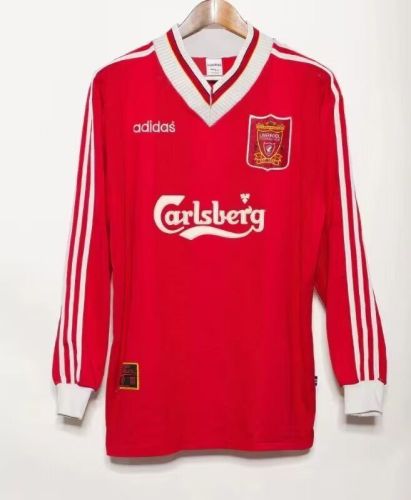 Long Sleeve Retro Jersey 1995-1996 Liverpool Home Soccer Jersey Vintage Football Shirt