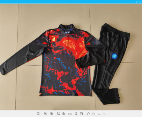 2024 Napoli Black/Red Soccer Training Sweater and Pants