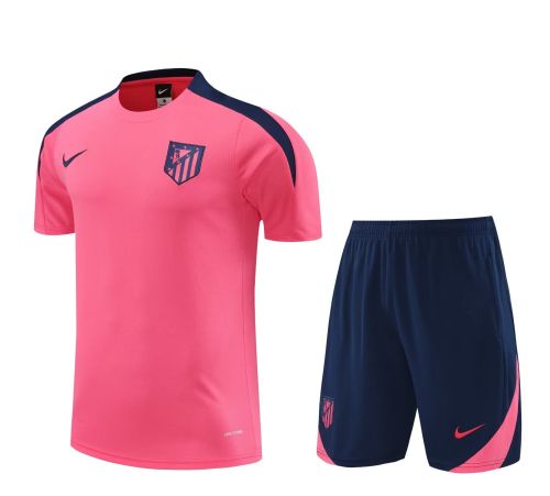 Adult Uniform 2024 Atletico Madrid Pink Soccer Training Jersey and Shorts Football Kits