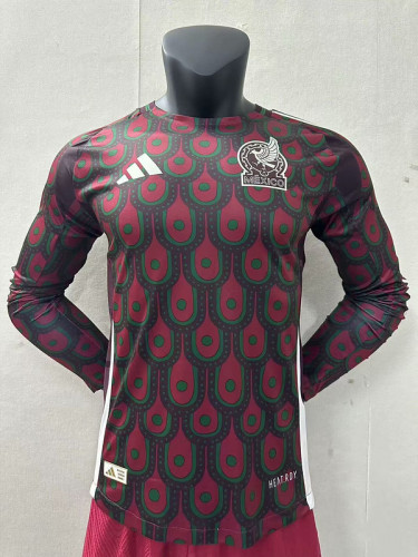 Long Sleeve Player Version Mexico 2024 Home Soccer Jersey Adulto Camiseta de Futbol