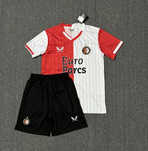 Adult Uniform 2023-2024 Feyenoord Rotterdam Home Soccer Jersey Shorts Football Kit