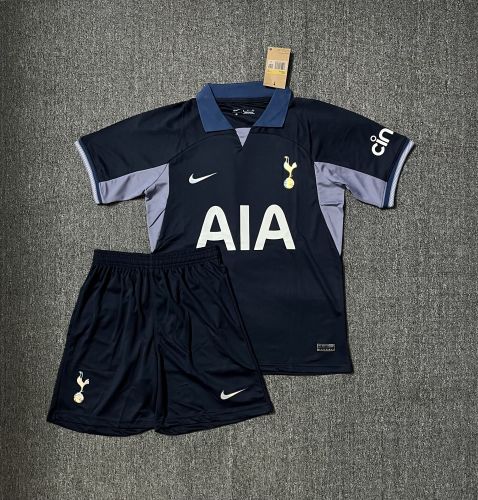 Adult Uniform 2023-2024 Tottenham Hotspur Away Dark Blue Soccer Jersey Shorts Spurs Football Kit