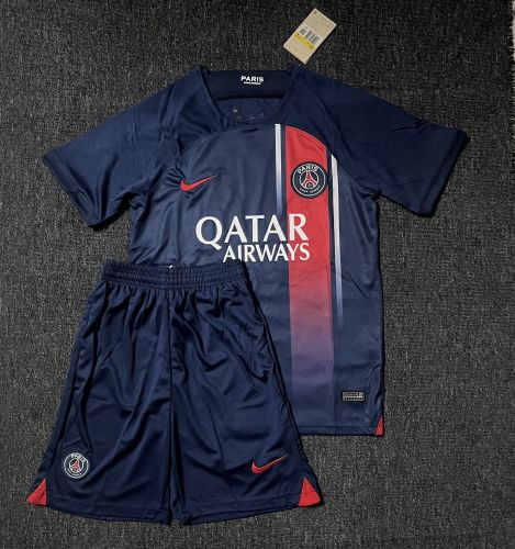 Adult Uniform Maillot PSG 2023-2024 Paris Saint-Germain Home Soccer Jersey Shorts Football Kit