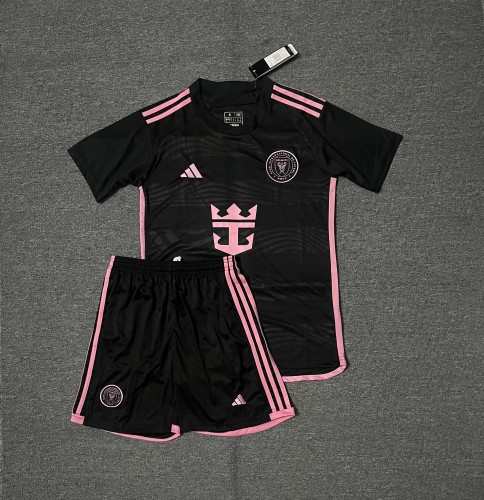 Adult Uniform 2024-2025 Inter Miami Away Black Soccer Jersey Shorts Football Kit