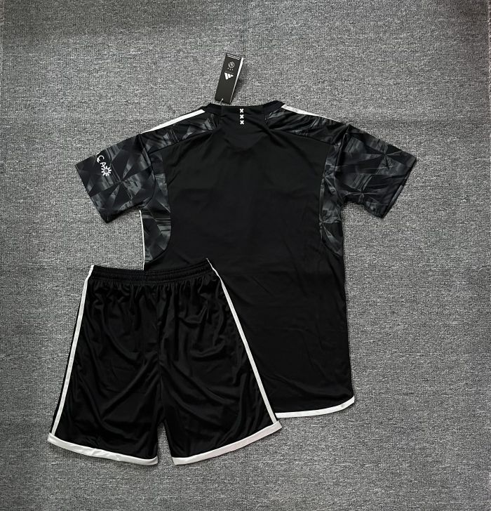 Adult Uniform 2023-2024 Ajax Third Away Black Soccer Jersey Shorts Football Kit
