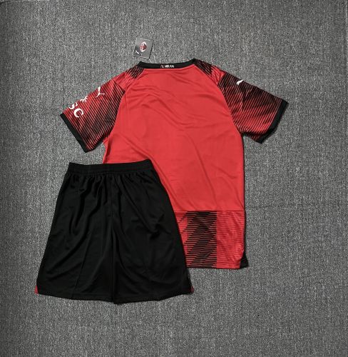 Adult Uniform 2023-2024 Ac Milan Home Soccer Jersey Shorts AC Football Kit