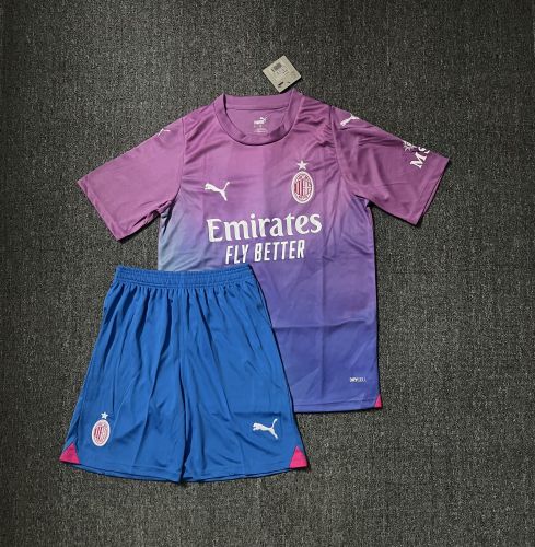 Adult Uniform 2023-2024 AC Milan Third Away Purple Soccer Jersey Shorts AC Football Kits