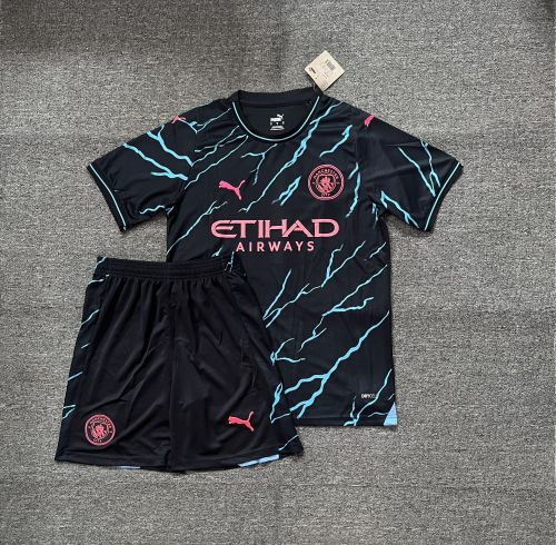 Adult Uniform 2023-2024 Manchester City Third Away Football Shirt Man City Soccer Jersey Shorts
