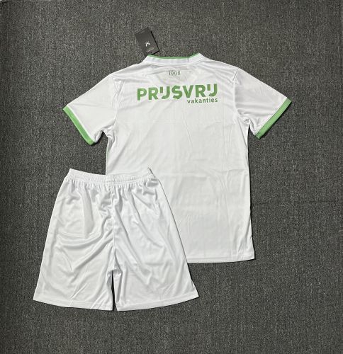 Adult Uniform 2023-2024 Feyenoord Rotterdam Third Away White Soccer Jersey Shorts Football Kit