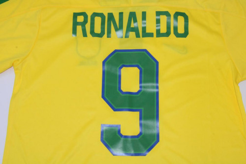 Retro Jersey 1997 Brazil 9 RONALDO Home Soccer Jersey Vintage Brasil Camisetas de Futbol
