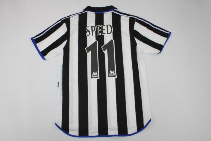 Retro Jersey 2000-2001 Newcastle United 11 SPEED Home Soccer Jersey Vintage Football Shirt