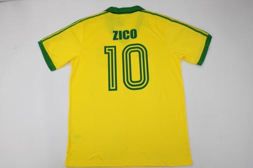 Retro Jersey 1978 Brazil ZICO 10 Home Soccer Jersey Vintage Brasil Camisetas de Futbol
