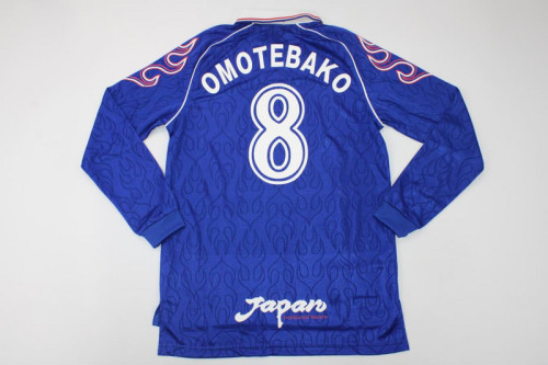 with Front Lettering Retro Jersey Long Sleeve 1998 Japan OMOTEBAKO 8 Home Soccer Jersey Vintage Football Shirt