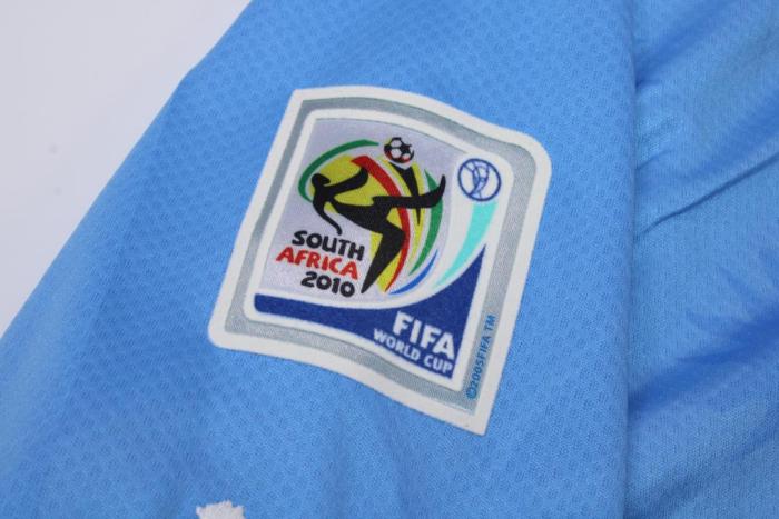 with 2010 World Cup Patch Retro Jersey 2010 Uruguay FORLAN 10 Home Soccer Jersey Vintage Football Shirt