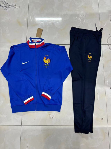 2024 France Blue Soccer Windbreaker Jacket Football Jacket