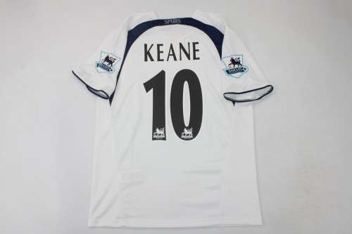 with EPL Patch Retro Jersey 2006-2007 Tottenham Hotspur KEANE 10 Home Soccer Jersey Vintage Spurs Football Shirt