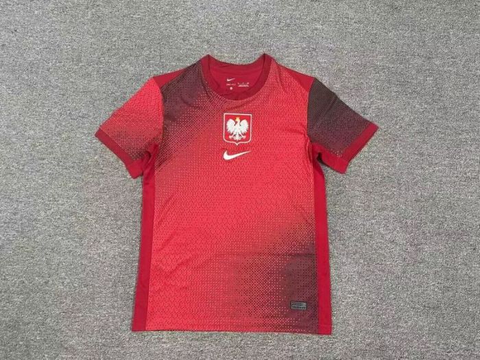 Fan Version Poland 2024 Away Soccer Jersey Football Shirt
