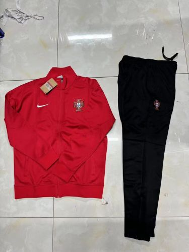 2024 Portugal Red Soccer Windbreaker Jacket Football Jacket