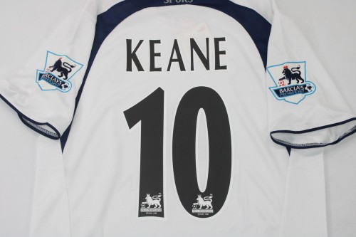 with EPL Patch Retro Jersey 2006-2007 Tottenham Hotspur KEANE 10 Home Soccer Jersey Vintage Spurs Football Shirt