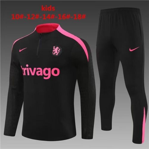 Youth 2024 Chelsea Black/Pink Soccer Training Sweater and Pants