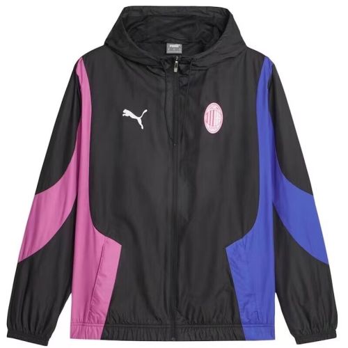 2024 Ac Milan Black/Pink/Blue Soccer Windbreaker Jacket Football Jacket