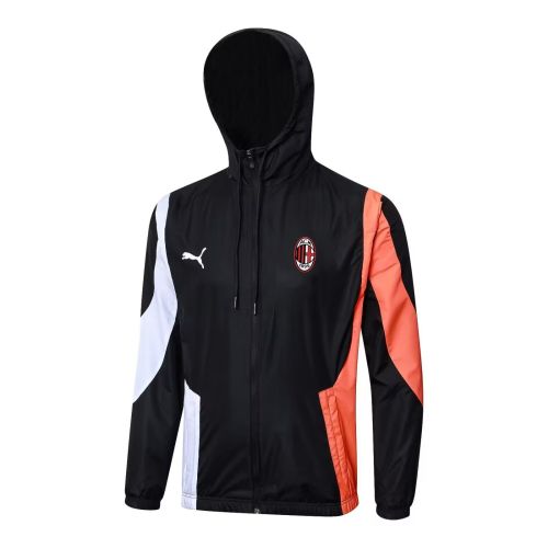 2024 Ac Milan Black/White/Orange Soccer Windbreaker Jacket Football Jacket