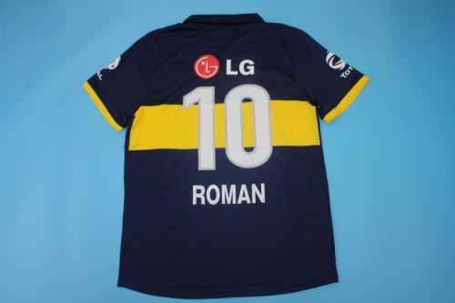 Retro Jersey 2009-2010 Boca Juniors ROMAN 10 Home Soccer Jersey Vintage Football Shirt