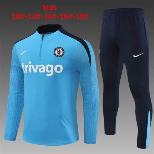 Youth 2024 Chelsea Sky Blue Soccer Training Sweater and Pants