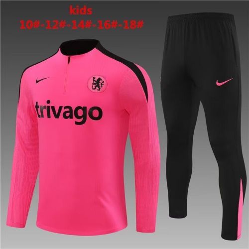 Youth 2024 Chelsea Pink/Black Soccer Training Sweater and Pants