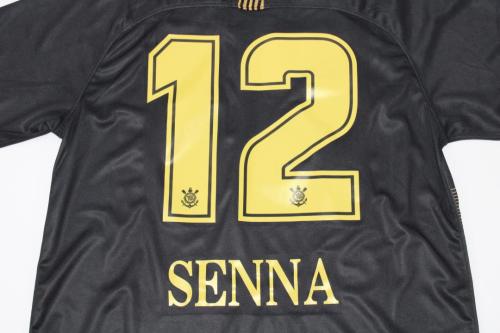 Retro Jersey 2019 Corinthians SENNA 12 Sennasempre Edition Black Football Shirt Vintage Soccer Jersey