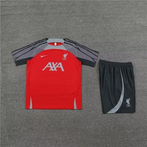 Adult Uniform 2024 Liverpool Red Soccer Training Jersey and Shorts Football Kits