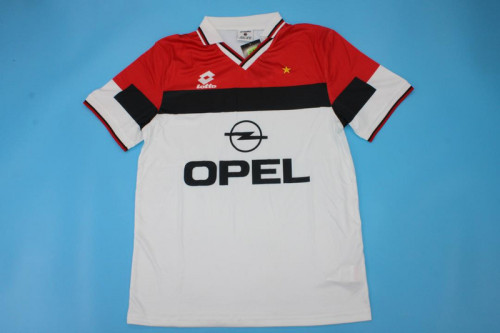 Retro Jersey 1994-1995 AC Milan Away White Soccer Jersey Vintage Football Shirt
