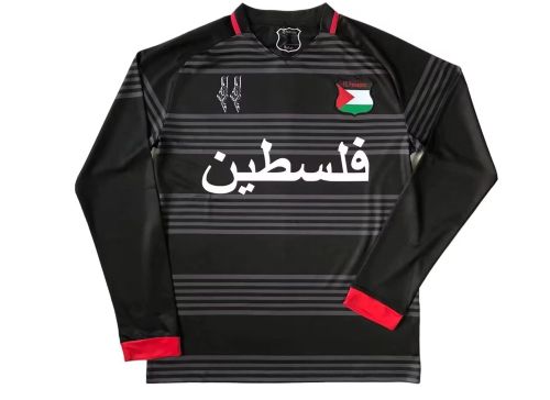 Long Sleeve 2024 Palestine Black/Grey Soccer Jersey Football Shirt